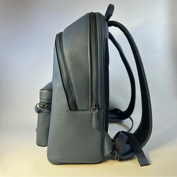 NEW Coach Charter Leather Backpack in Dark Denim Blue - Picture 9 of 13